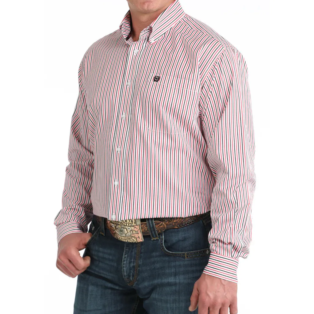Cinch Men's Long Sleeve Stripe Shirt - White - Image 2