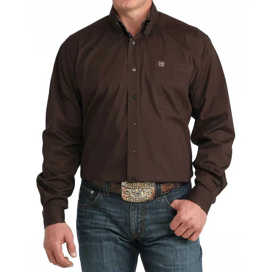 Cinch Men's Long Sleeve Western Shirt - Brown