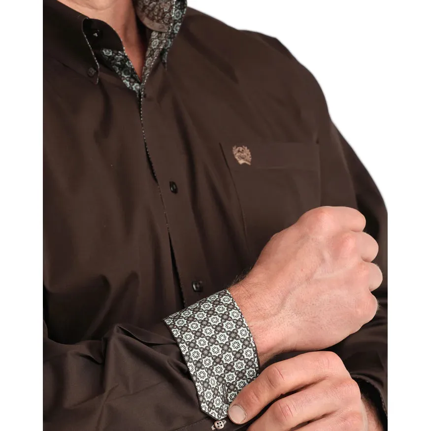 Cinch Men's Long Sleeve Western Shirt - Brown - Image 3