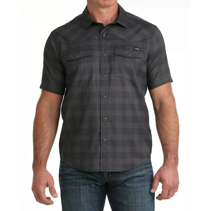 Cinch Men's Short Sleeve Arena flex Camp Shirt - Black