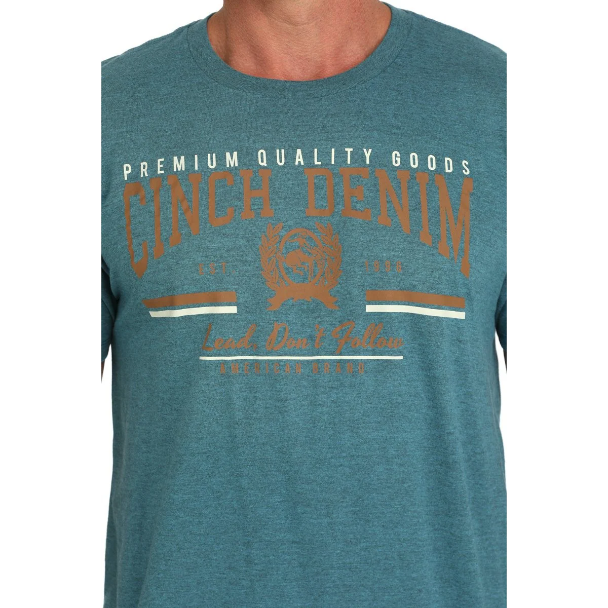 Cinch Men's Short Sleeve Tee Shirt- Teal - Image 2