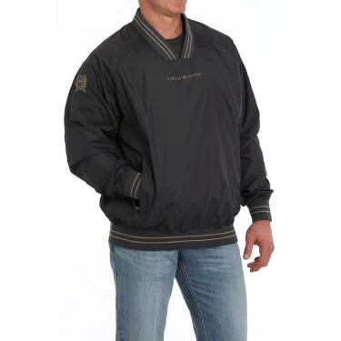 Cinch Men's Vintage Nylon Pullover Wind Shirt - Charcoal - Image 2