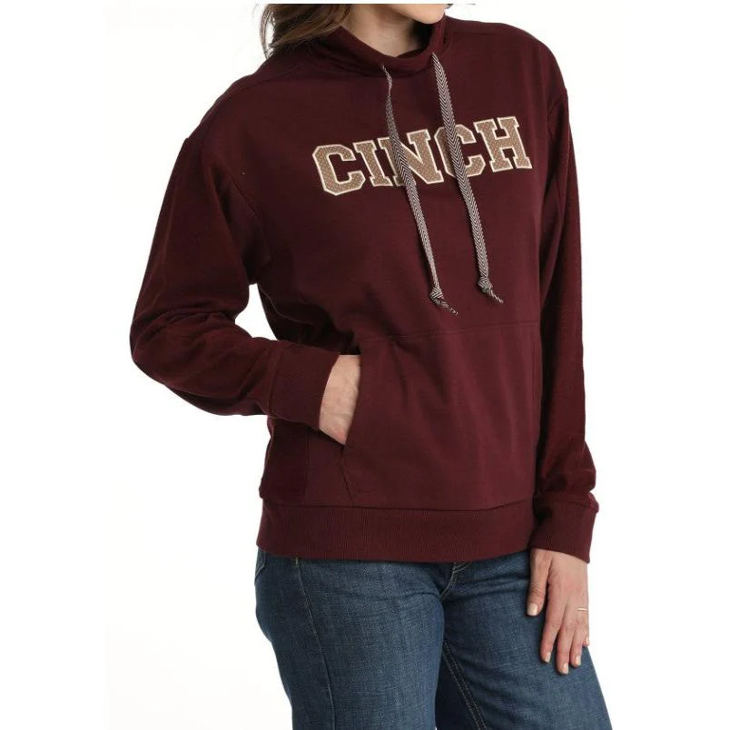 Cinch Women's French Terry Hoodie Pullover- Purple - Image 2