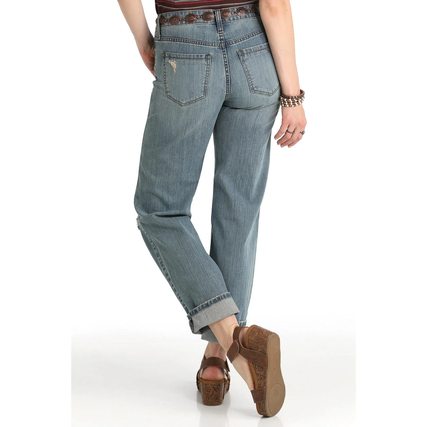 Cinch Women's Boyfriend Jeans- Medium Stone - Image 2