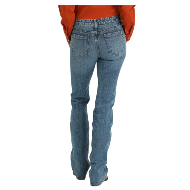Cinch Women's Hannah Slim Fit Boot Cut Jeans- Medium Stone - Image 3