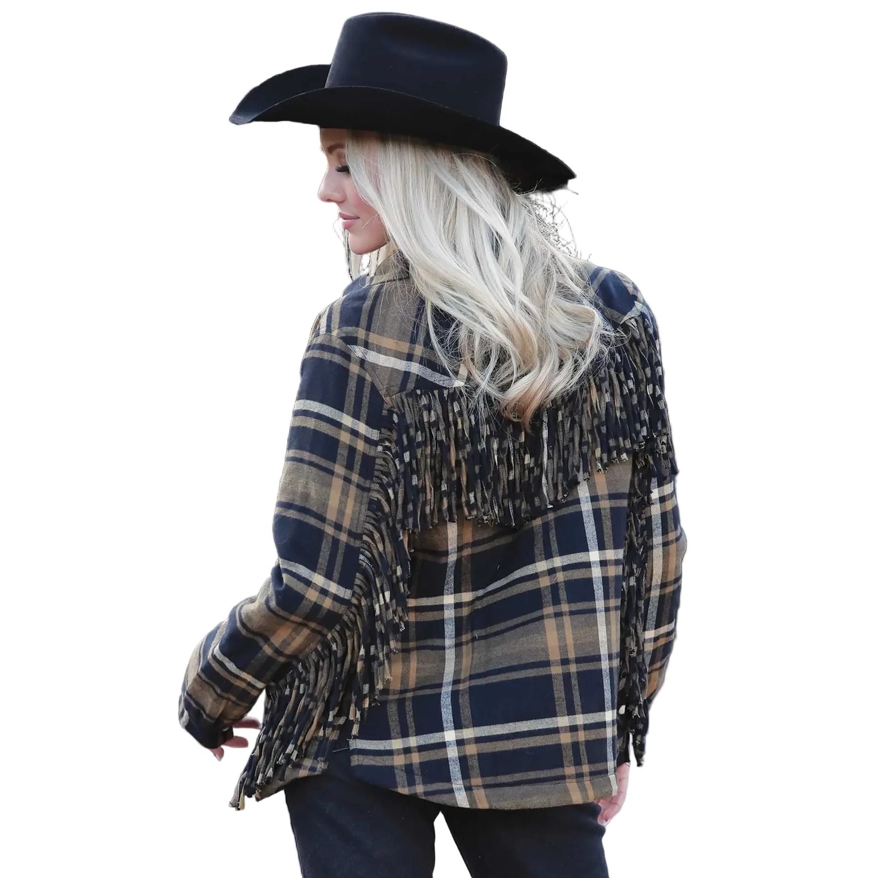 Cruel Women's Long Sleeve Plaid Shirt Jacket - Black - Image 2