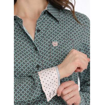 Cinch Women's Long Sleeve Western Shirt- Grey - Image 2