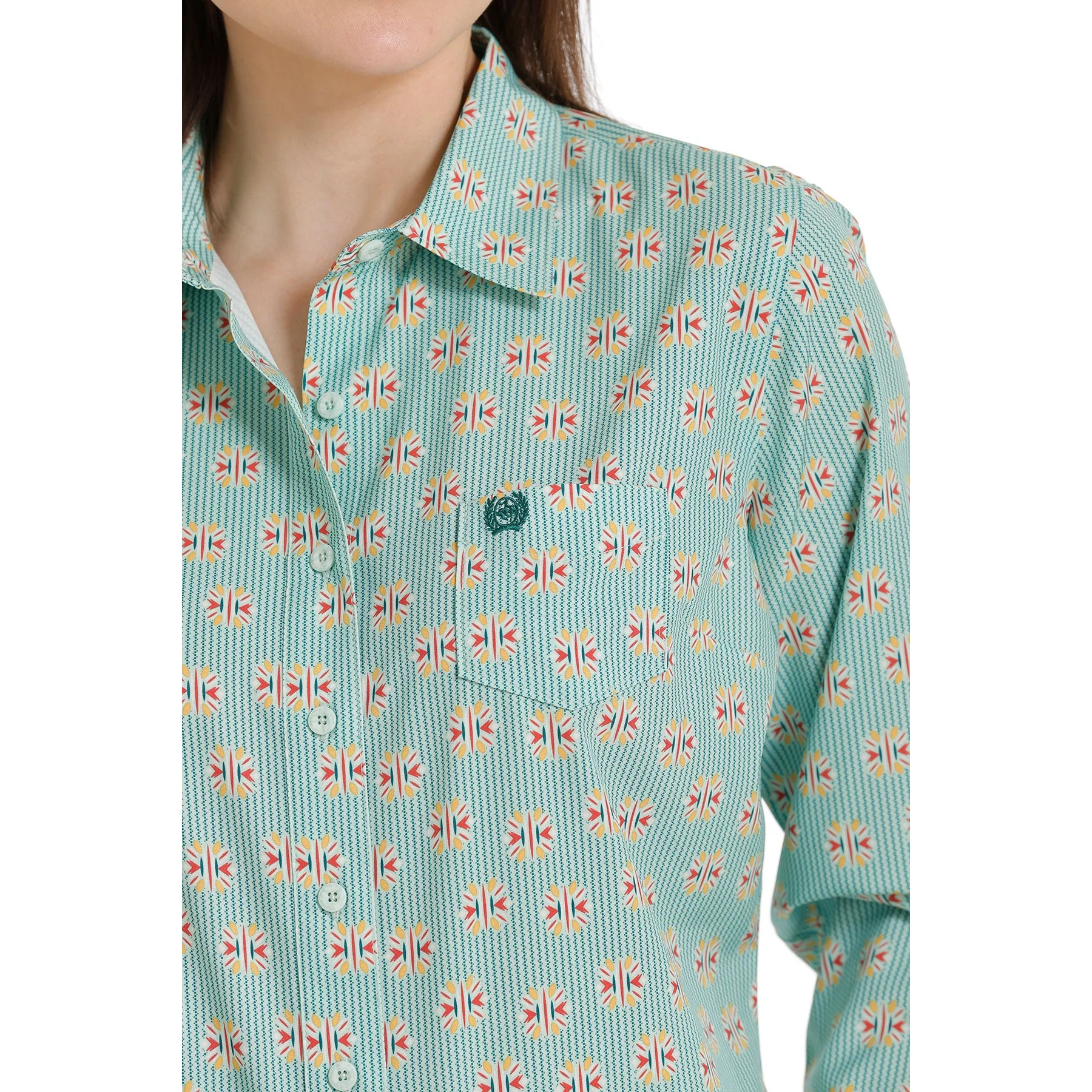 Cinch Women's LS Arenaflex Shirt - Green - Image 2