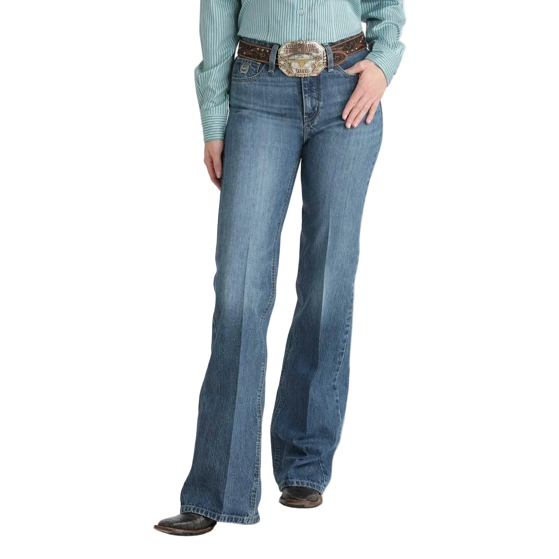 Cinch Women's Tatum High Rinse Trouser Jeans - Medium Wash