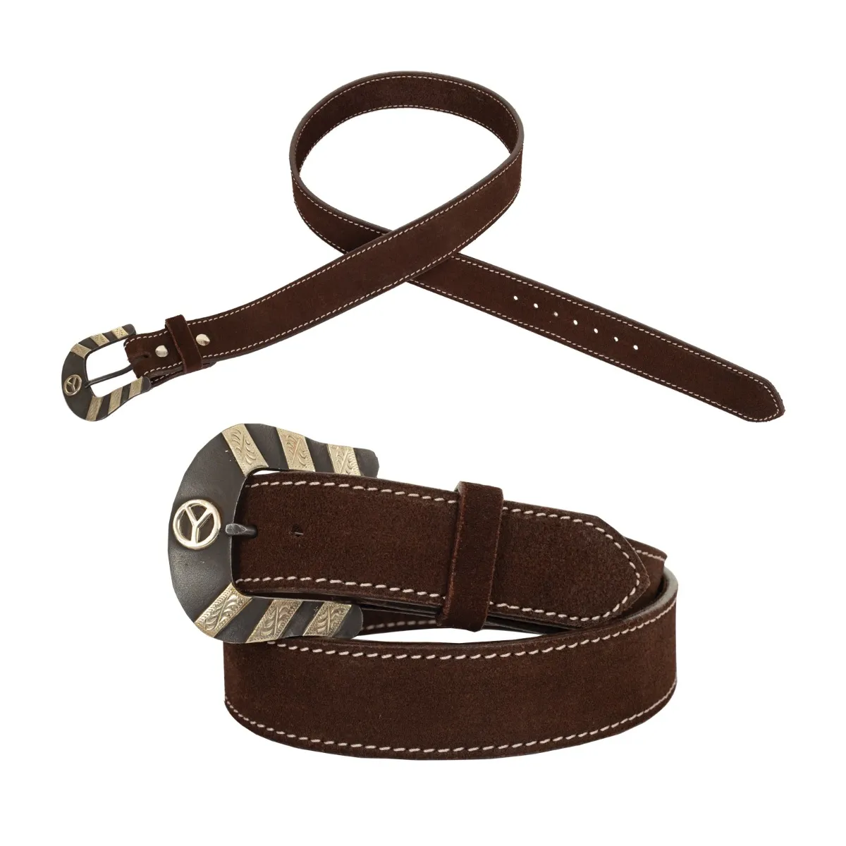 Circle Y Men's Coal Miner Belt - Chocolate Roughout - Image 3