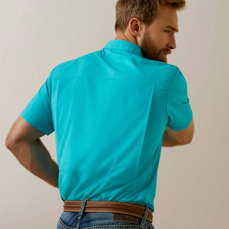 Ariat Men's VentTEK Outbound Fitted Shirt- Aqua Crush - Image 2