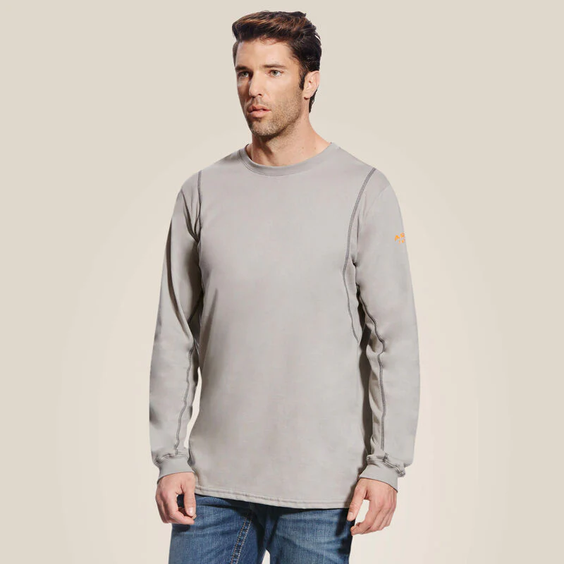 Ariat Men's Fire Resistant AC Crew T-Shirt - Silver Fox