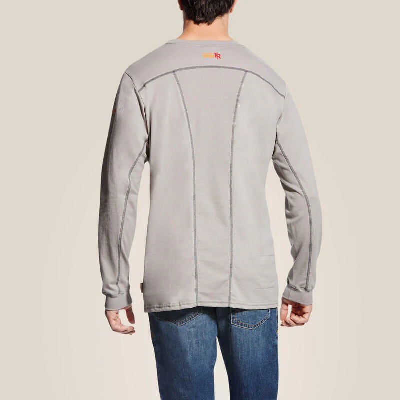 Ariat Men's Fire Resistant AC Crew T-Shirt - Silver Fox - Image 2