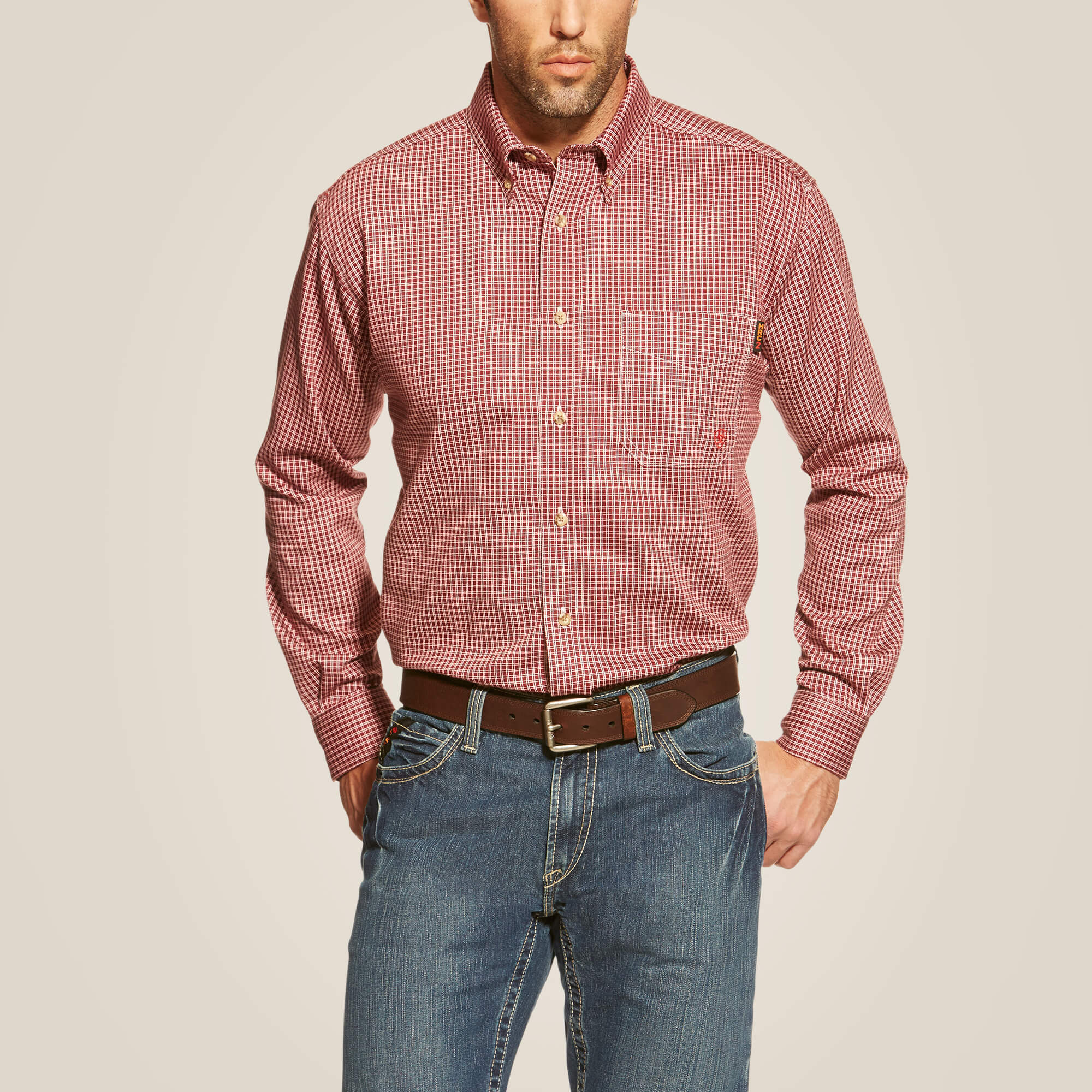 Ariat Men's Bell Fire Resistant Work Shirt - Wine