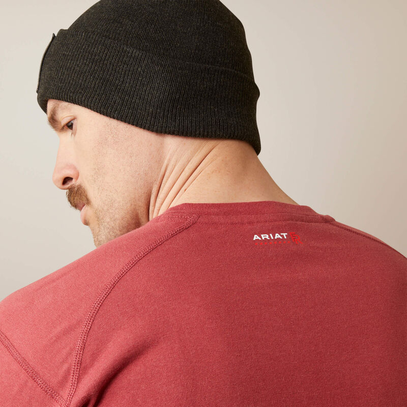 Ariat Men's Fire Resistant Air Crew T-Shirt - Brick Red - Image 3