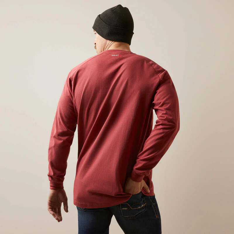 Ariat Men's Fire Resistant Air Crew T-Shirt - Brick Red - Image 4