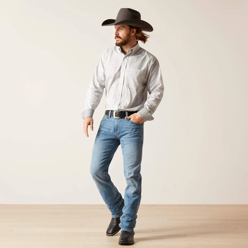 Ariat Men's Wrinkle Free Victory Classic Fit Shirt- Eileen Grey - Image 4