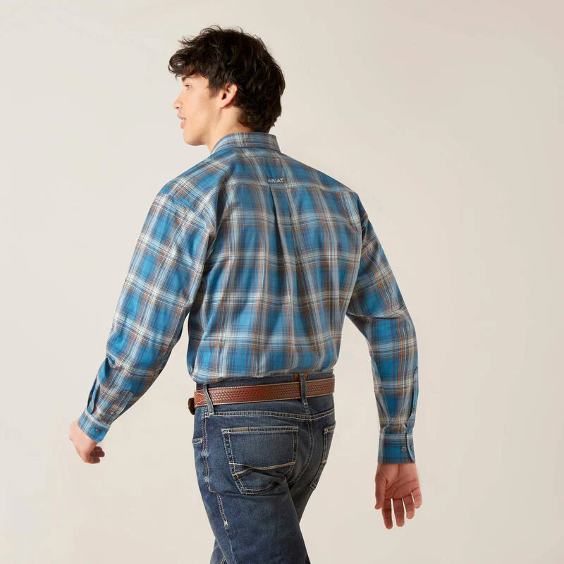Ariat Men's Pro Series Geron Classic Fit Long Sleeve Western Shirt - Rush Of Blue - Image 5
