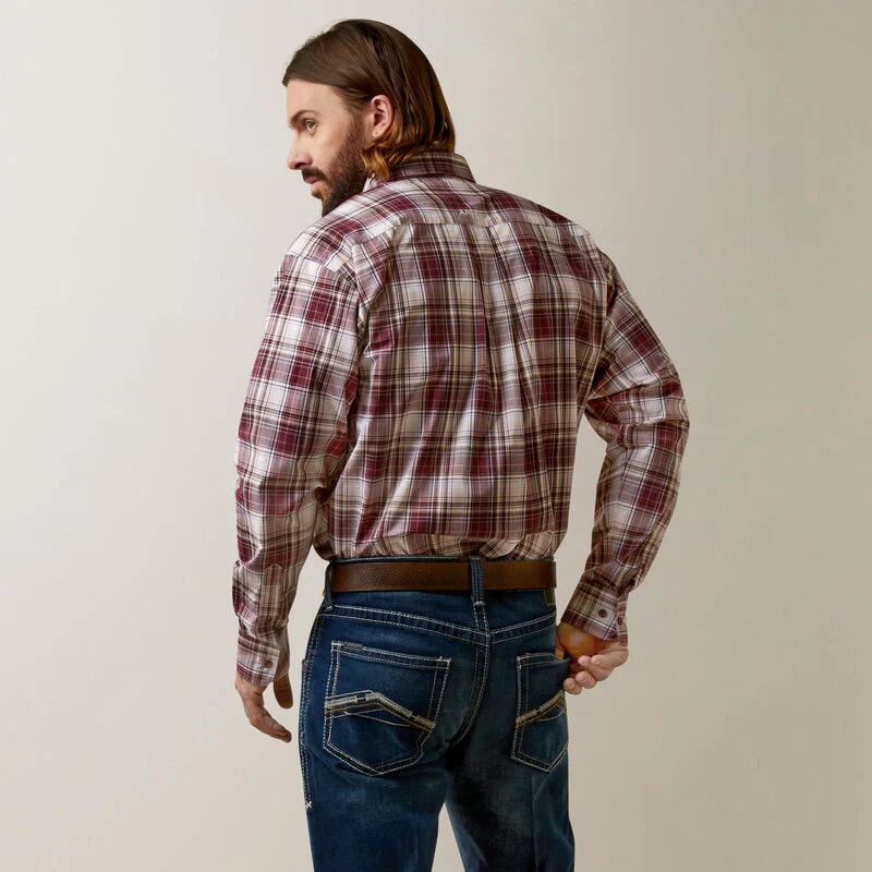 Ariat Men's Pro Series Adrian Classic Fit Shirt - Maroon - Image 3