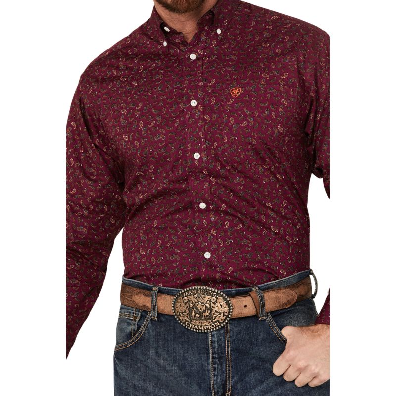 Ariat Men's Wrinkle Free Vernell Classic Fit Shirt - Midnight Purple - Image 2