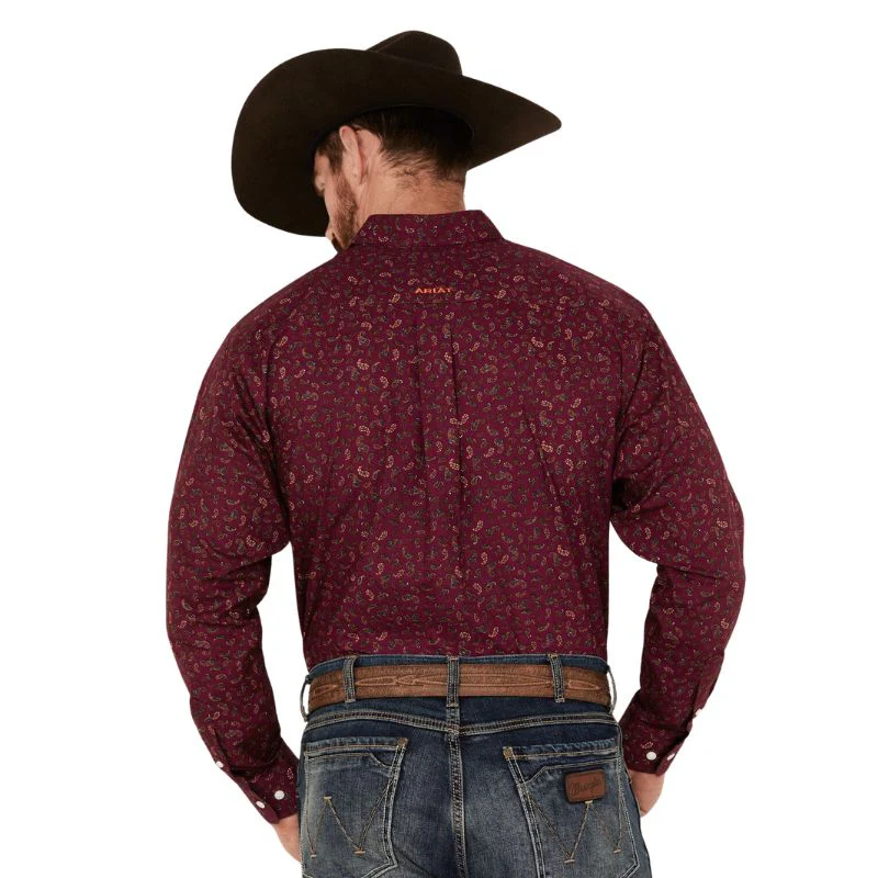 Ariat Men's Wrinkle Free Vernell Classic Fit Shirt - Midnight Purple - Image 3