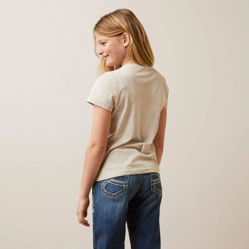 Ariat Girl's Caballo Tee - Oatmeal Heather