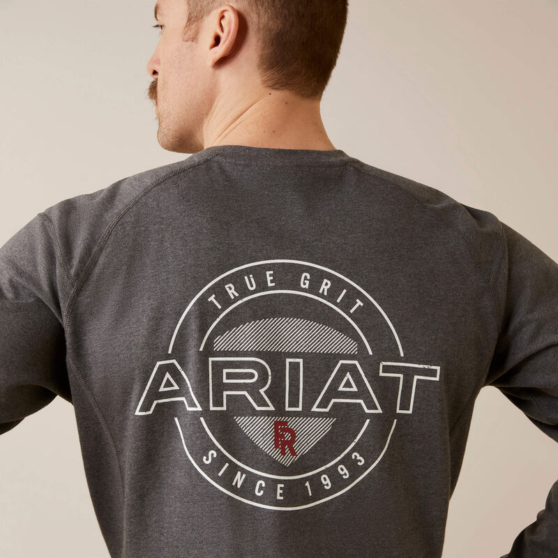 Ariat Men's Fire Resistant Air True Grit T-Shirt - Charcoal Heather - Image 5