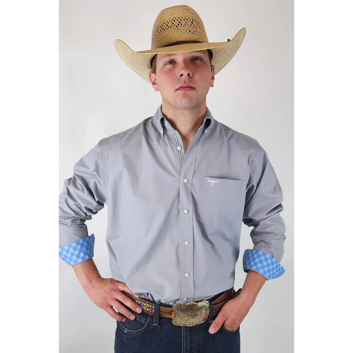 Drover Men's Signature Series Long Sleeve Shirt- Bandit - Image 2