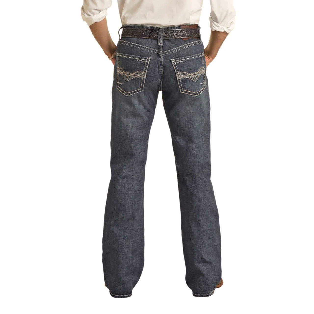 Rock & Roll Men's Relaxed Fit Bootcut Jeans - Dark Vintage - Image 2