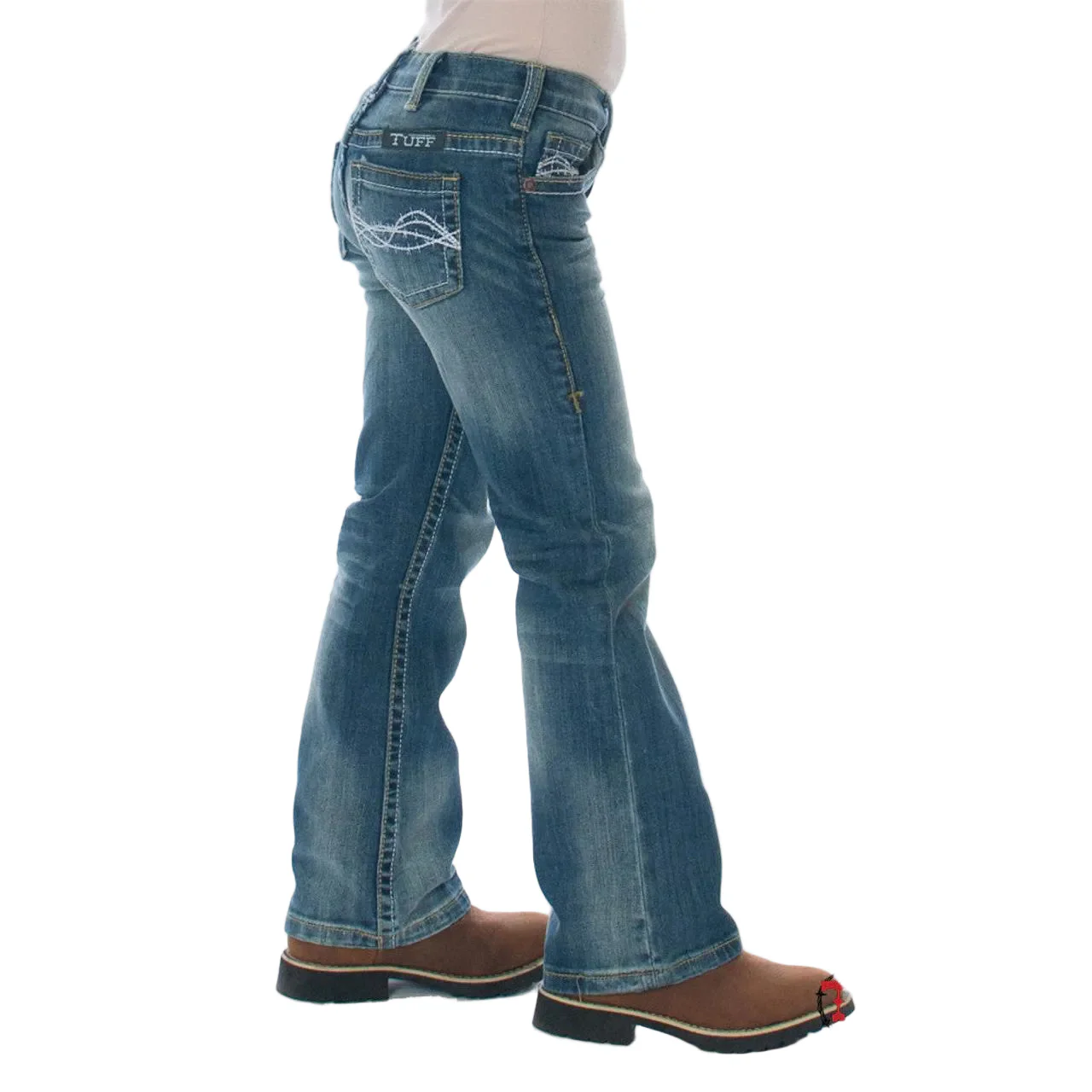 Cowgirl Tuff Girl's Don't Fence Me In Jean - Medium Wash - Image 3