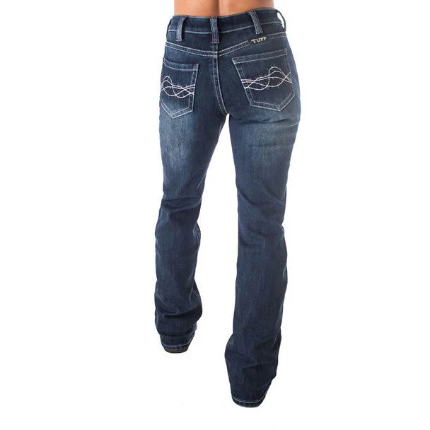 Cowgirl Tuff Women's Double Down Flannel Jeans - Dark Wash - Image 2