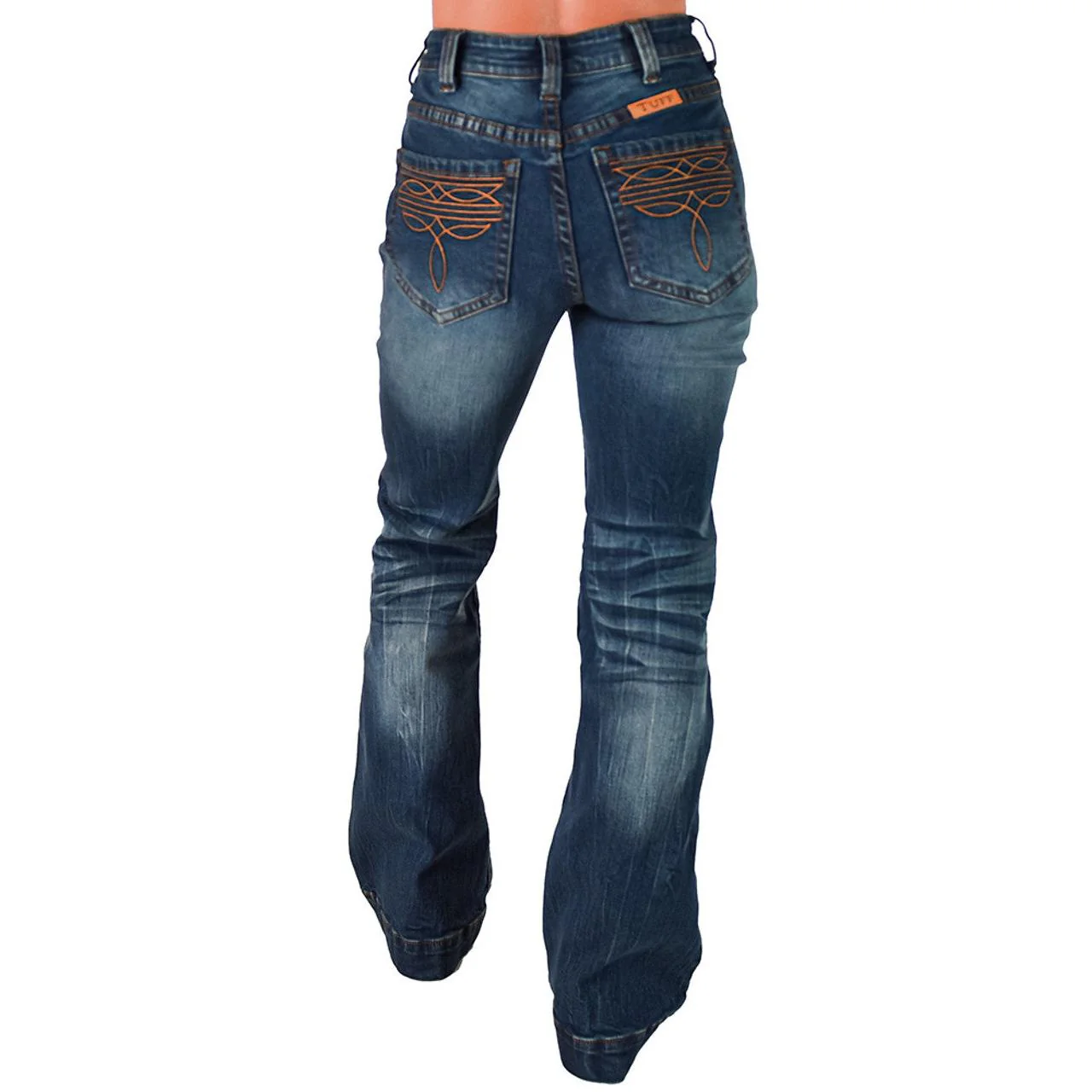 Cowgirl Tuff Women's Western Bootstitch Trouser Jeans- Medium Wash - Image 2