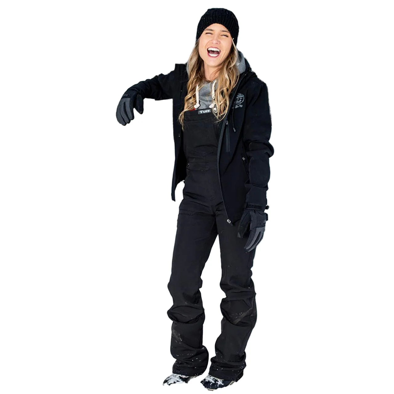 Cowgirl Tuff Women's Work Hard Play Hard Bibs II - Black - Image 3