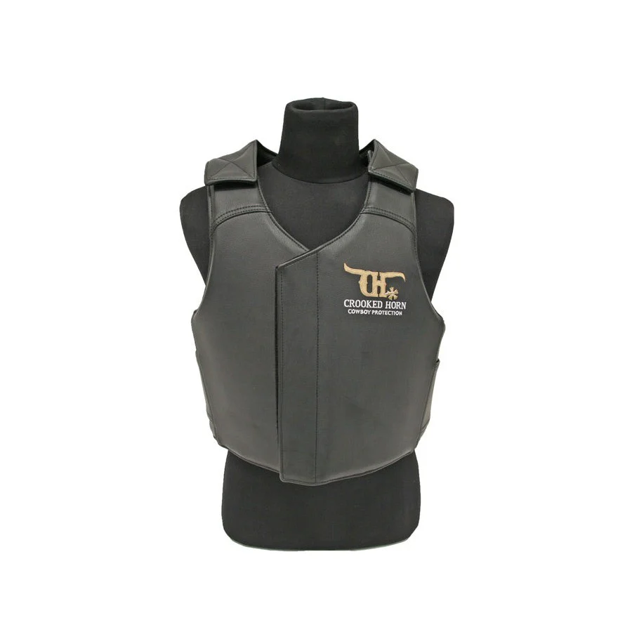 Crooked Horn All Around Pleather Protective Vest - Black