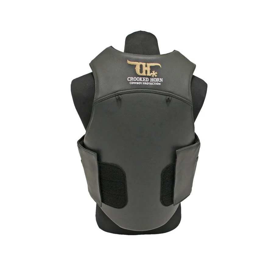Crooked Horn Youth All Around Pleather Protective Vest - Black - Image 3