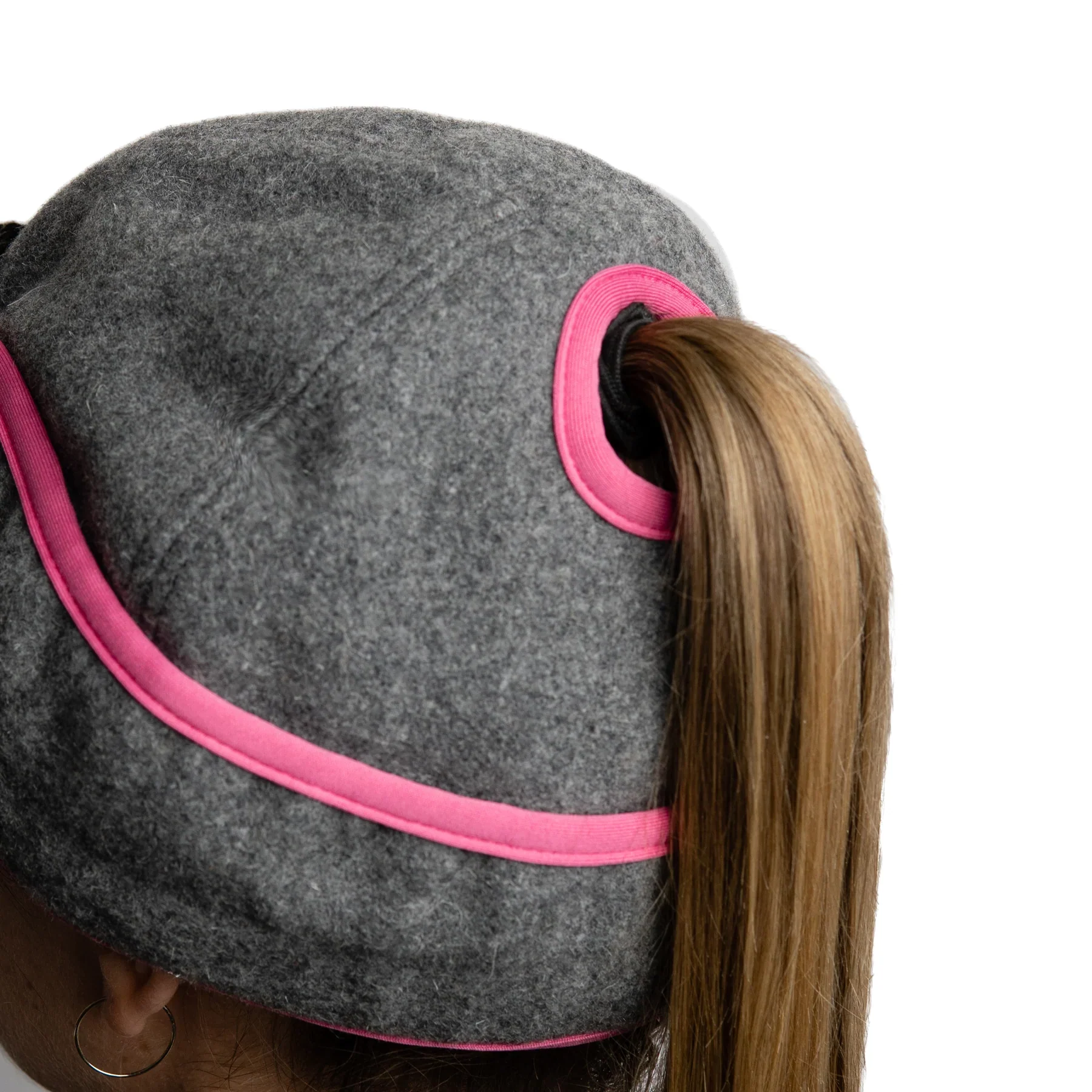 Crown Cap Women's Wool Railroad hat W/Pony Tail - Image 2