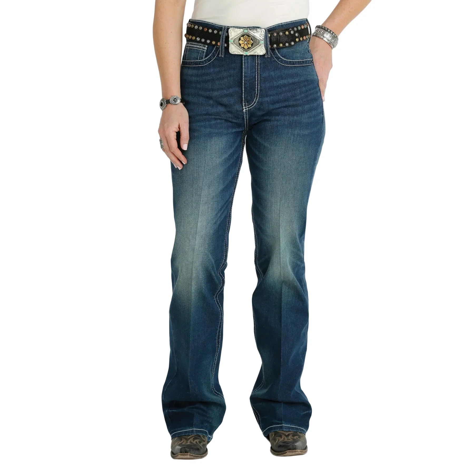 Cruel Girl Women's Skylar High Rise Bootcut Jeans - Dark Stonewash