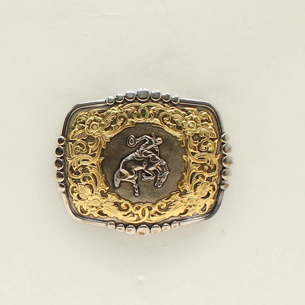 Crumrine Rectangle Bucking Bronco Dot Edge Buckle - Image 2