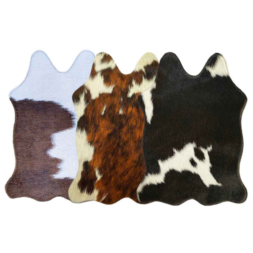 D2W Trading Cowhide Shape Placemat- Assorted Colors