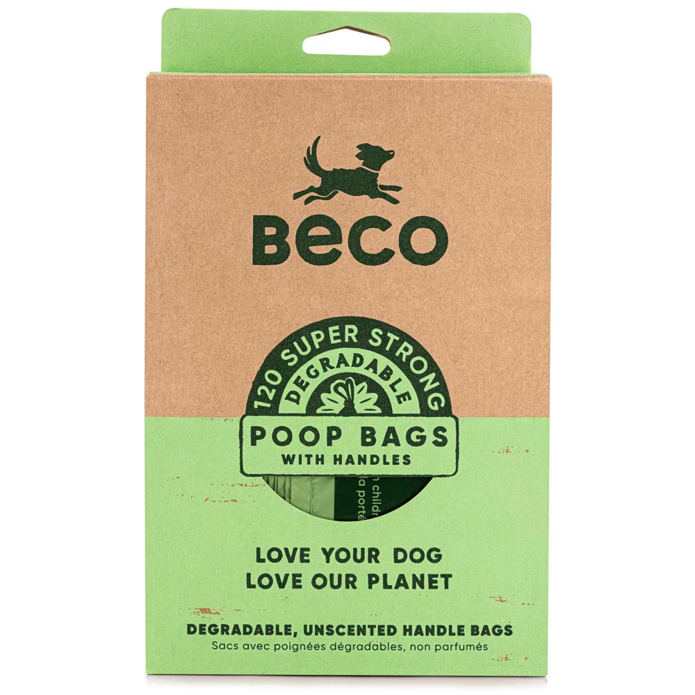 Beco Unscented Degradable Handle Poop Bags - 120 Bags