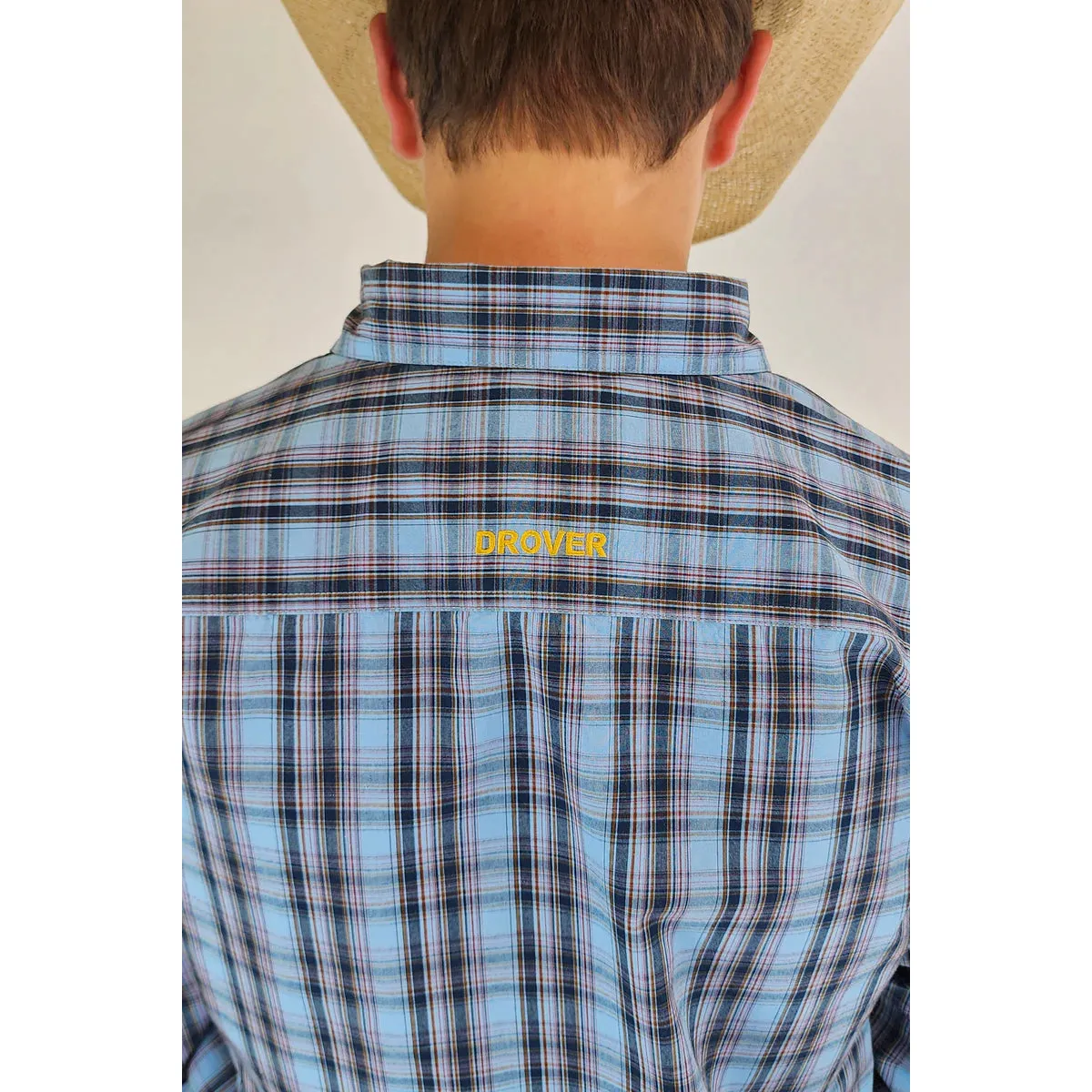Drover Men's Signature Series Classic Fit The Stockade Snap Shirt - Blue - Image 2