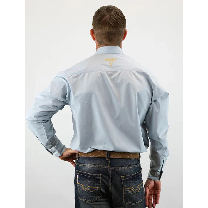 Drover Men's Signature Series Classic Fit Peacemaker Shirt - Solid Niagara Mist Blue - Image 3