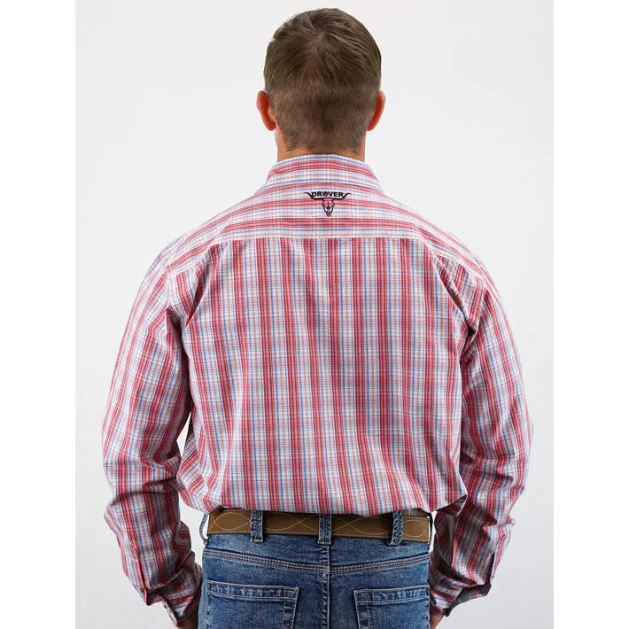 Drover Men's Signature Series Classic Fit Twister Snap Shirt - Red White & Blue - Image 2