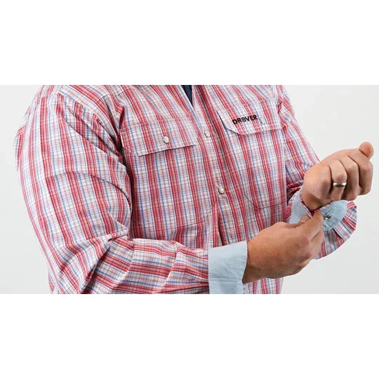 Drover Men's Signature Series Classic Fit Twister Snap Shirt - Red White & Blue - Image 4