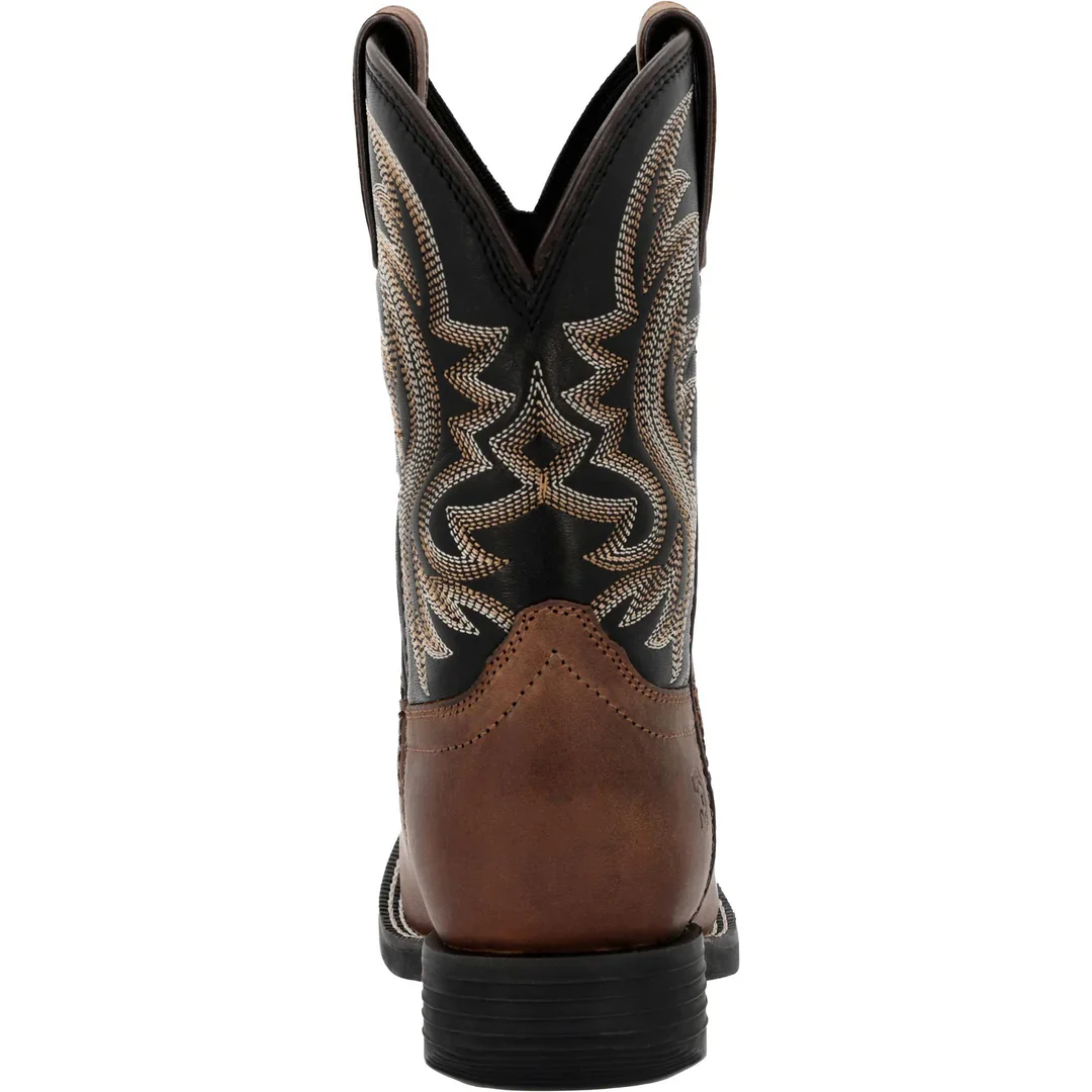 Durango Big Kids 8" Shyloh Square Toe Western Boot - Brawny Brown/Black Onyx - Image 4