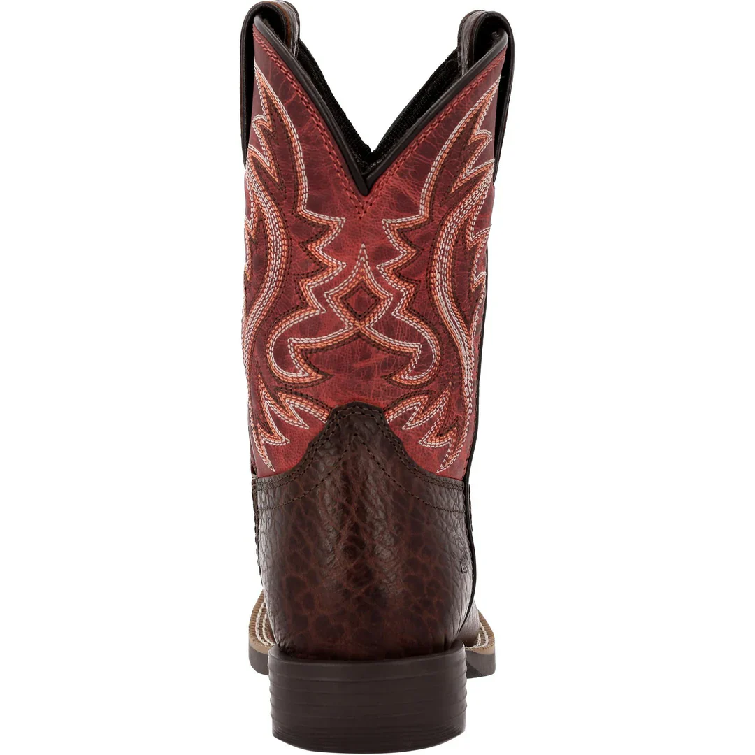 Durango Little Kids Shyloh 8" Square Toe Boot - Mahogany/Dynamite Red - Image 4
