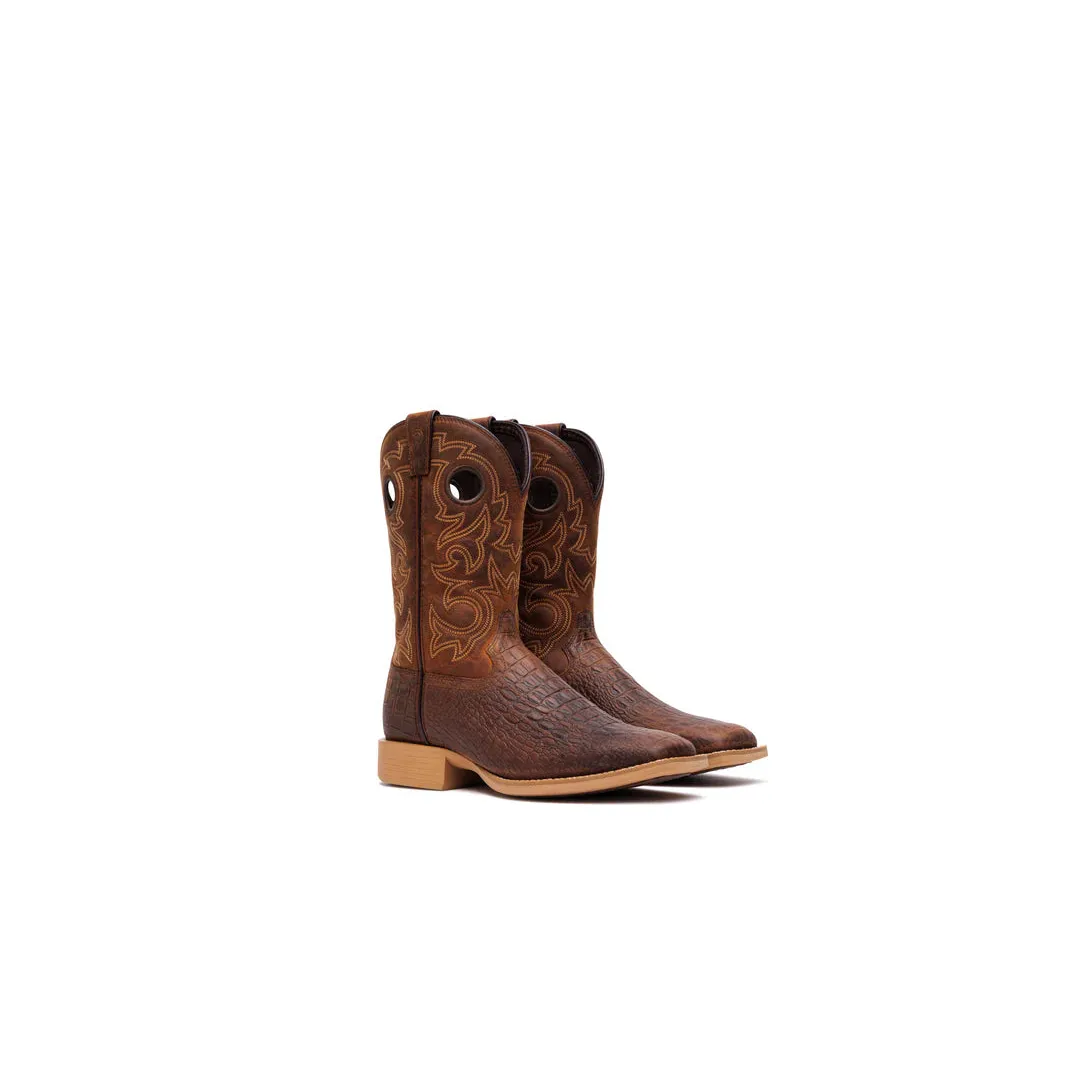 Durango Men's Shyloh 11" Square Toe Pullhole Western Boots - Brown/Croco - Image 4