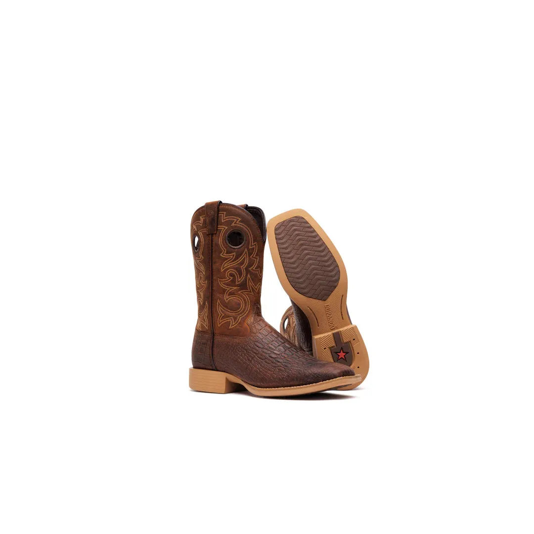 Durango Men's Shyloh 11" Square Toe Pullhole Western Boots - Brown/Croco - Image 5
