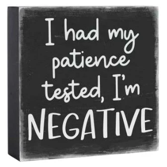 Edenborough Patience Tested Negative Mini Square Sitter - Black/White