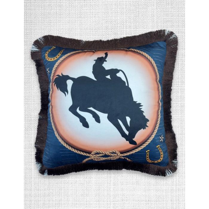 El Paso Velveteen Fringed Pillow Cover- - Image 3